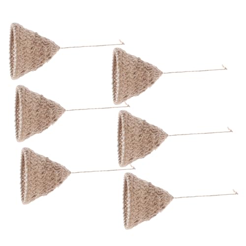 VALICLUD 6 Stück Teiliges Boho Handgewebtes Lampenschirm- Natürliches Juteseil Pendelleuchte Abdeckung Nordic Vintage Stil Hängelampe für Wohnzimmer Schlafzimmer Esszimmer von VALICLUD