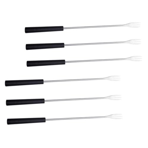 VALICLUD 6 Stück Teiliges Fondue gabel Rostfreiem Edelstahl mit Langem Pp griff Hitzebeständig für Schokoladen Käse Früchtespieße Leicht und Komfortabel für Zuhause und Party von VALICLUD