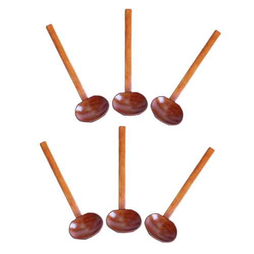 VALICLUD 6 Stück Teiliges Holzlöffel Langem Griff Japanischer Suppenlöffel aus Robustem Holz Hitzebeständig und Geruchsneutral für Ramen Hot Pot Kochen und Servieren im Haushalt von VALICLUD