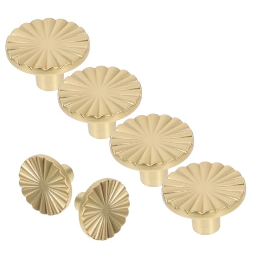 VALICLUD 6 Stück Teiliges Runde Schrankknöpfe Goldfarben Elegant für Küchenschränke und Kleiderschränke Vintage Stil Möbelgriffe mit Einfachem Einbau und Hochwertiger Optik von VALICLUD