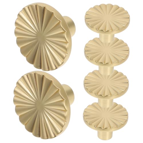 VALICLUD 6 Stück Teiliges Runder Retro Möbelknöpfe Gold für Küchenschränke Kleiderschränke Elegante Einfache Montage Vielseitig Einsetzbar Stilvolle Griffe für Möbel von VALICLUD