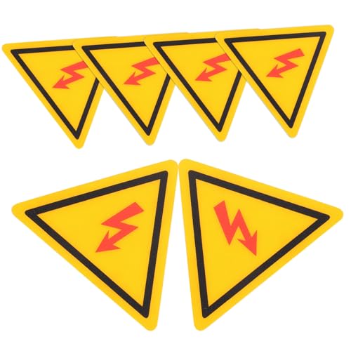 VALICLUD 6 Stück Teiliges Selbstklebende Hochspannungs warnaufkleber aus PC material Ölbeständig Dreieckige Elektrische Warnschilder für Elektroanlagen Reflektierend und Geeignet für von VALICLUD