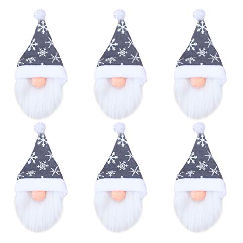 VALICLUD 6 Stücke Weihnachten Weinflasche Abdeckung Topper Cover Plüsch Weihnachtsmann Besteckhalter Mini Weihnachtsmütze Nikolaus Flaschen Kleidung für Tischdeko Weihnachtsdeko von VALICLUD