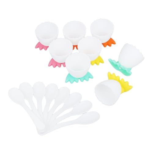 VALICLUD 8 Satz Teiliges Eierbecher mit Löffel aus Kindersicherem Multifunktional als Eierhalter Schale oder Tablett Buntes für Frühstück Ostern und Leicht zu Reinigen VALICLUD 8 Satz Teiliges Eierbecher mit Löffel aus Kindersicherem Multifunktional als Eierhalter Schale oder Tablett Buntes für Frühstück Ostern und Leicht zu Reinigen von VALICLUD