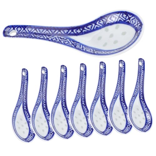 VALICLUD 8 Stück Teiliges Chinesisches Porzellan suppenlöffel Retro Design Ergonomischer Griff Hitzebeständig Multifunktional für Haushalt Dinner und Suppen Stilvolle Blaue Muster VALICLUD 8 Stück Teiliges Chinesisches Porzellan suppenlöffel Retro Design Ergonomischer Griff Hitzebeständig Multifunktional für Haushalt Dinner und Suppen Stilvolle Blaue Muster von VALICLUD