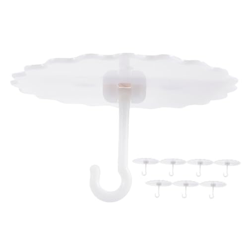 VALICLUD 8 Stück Teiliges Klebehaken für Decke Abnehmbare Kunststoff Wandhaken Starke Haftung Glatte Oberfläche für Moskitonetz Baldachin im Schlafzimmer Einfache Selbstmontage von VALICLUD