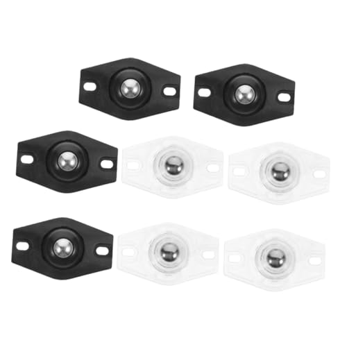 VALICLUD 8 Stück Teiliges Mini Lenkrollen Selbstklebend Schwenkbare mit Stahlkugellager Geräuscharm und Kratzfrei für Aufbewahrungsboxen Mülltonnen und Möbelständer Transparente Basis von VALICLUD