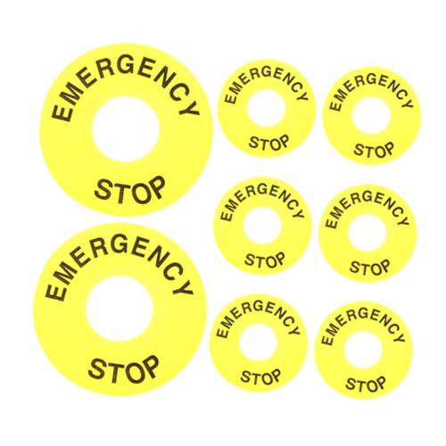 VALICLUD 8 Stück Teiliges Not aus schalter Warnring Gelb Pvc notstopp kennzeichnung für Industrielle Drucktastenschalter Einfache Montage Erhöhte Sichtbarkeit und Vielseitige Anwendung VALICLUD 8 Stück Teiliges Not aus schalter Warnring Gelb Pvc notstopp kennzeichnung für Industrielle Drucktastenschalter Einfache Montage Erhöhte Sichtbarkeit und Vielseitige Anwendung von VALICLUD