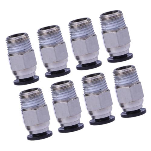 VALICLUD 8 Stück Teiliges Pneumatisches Gerades Male Ptfe Rohrverbinder Drucker Schnellsteckanschluss mit Elliptischer Hülse Langlebig und Einfach zu Verbinden Geeignet für Extruder und von VALICLUD