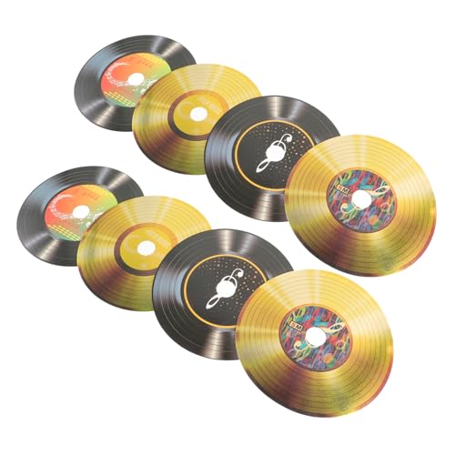 VALICLUD 8 Stück Teiliges Vinyl Schallplatten Wandsticker Retro Musik Dekoration aus Papierboard Langlebig und Wiederverwendbar für Wohnzimmer Bar und Partys Einfach Anzubringen Wand Glas von VALICLUD