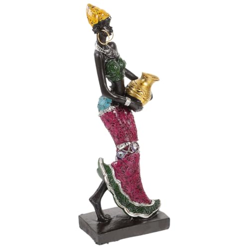 VALICLUD Afrikanische Resin Figur Skulptur Frau Dekofigur Handgefertigt Luxuriös Glänzend Exotisch für Wohnzimmer Büro Regal Stilvolle Afrikanische Kunst Statue Home Decor von VALICLUD
