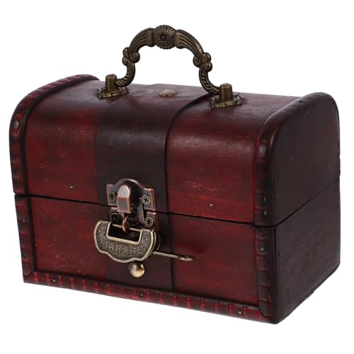VALICLUD Antike Vintage Schmuckschatulle aus Holz Vielseitige Aufbewahrungsbox für Schmuck Andenken Robuste Retro Truhe mit Klassischem Design als Geschenkbox für Damen VALICLUD Antike Vintage Schmuckschatulle aus Holz Vielseitige Aufbewahrungsbox für Schmuck Andenken Robuste Retro Truhe mit Klassischem Design als Geschenkbox für Damen von VALICLUD