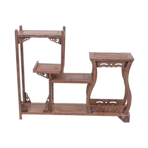 VALICLUD Antikes Hölzernes Regal mit Retro Design Kreatives Curio Display Rack aus Hartholz Robust und Dekorativ für Tee Dosen Schmuck und Sammlerstücke Stilvolles Wohnaccessoire von VALICLUD