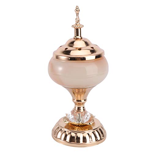 VALICLUD Arabischer Weihrauchbrenner Räuchergefäß Metall Weihrauchbehälter Duftlampe Aromalampe Räucherstäbchen Halter Hochzeit Weihnachten Geburtstag Party Dekoration Ornament Golden von VALICLUD