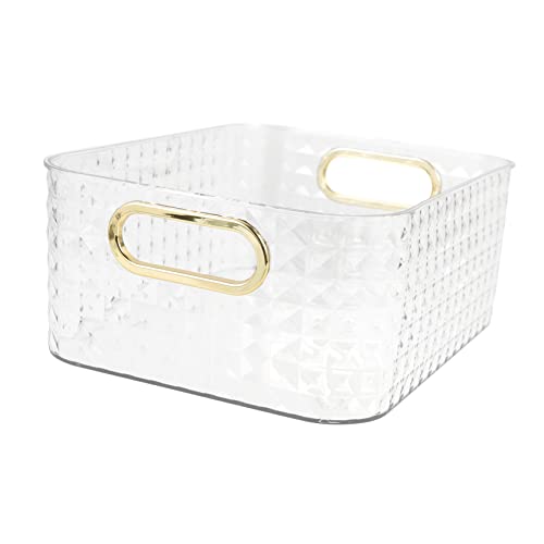 VALICLUD Aufbewahrungsbox für Kosmetik Transparentes Design mit Griff für und Alltagsgegenstände und Stapelbar für Büro und Badezimmer von VALICLUD