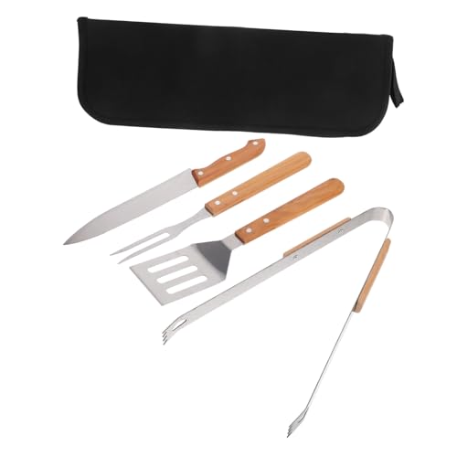 VALICLUD BBQ Grillwerkzeug Teilig mit Spatel Zange und Schneidmesser Rostfrei Leicht zu Reinigen Tragbarer Aufbewahrungstasche für Camping Picknick und VALICLUD BBQ Grillwerkzeug Teilig mit Spatel Zange und Schneidmesser Rostfrei Leicht zu Reinigen Tragbarer Aufbewahrungstasche für Camping Picknick und von VALICLUD