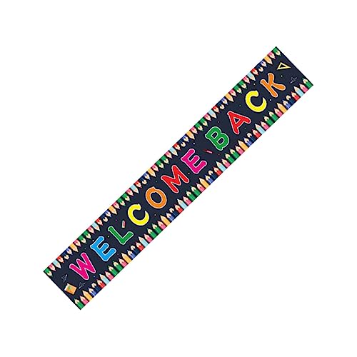 VALICLUD Back To School Banner aus Hochwertigem Oxford Stoff Wiederverwendbares Welcome Back Schild Dekoratives Schulbanner für Klassenzimmer Lehrerzimmer Fenster und Eingangsbereich um von VALICLUD