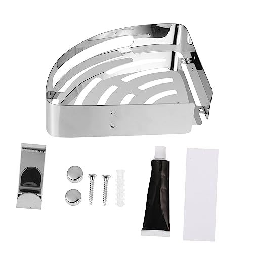 VALICLUD Eckregal aus Edelstahl für Badezimmer Multifunktionale Dreieckige Ablage mit Haken zur Aufbewahrung von Badutensilien Platzersparnis in Bad Küche oder Schlafzimmer VALICLUD Eckregal aus Edelstahl für Badezimmer Multifunktionale Dreieckige Ablage mit Haken zur Aufbewahrung von Badutensilien Platzersparnis in Bad Küche oder Schlafzimmer von VALICLUD