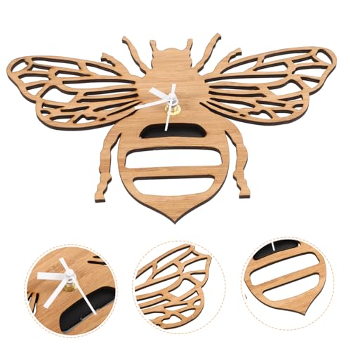 VALICLUD Bienen wanduhr aus Bambus Holz Geräuschlose Dekorative Wanduhr für Wohnzimmer Schlafzimmer Büro Einfache Montage Langlebige Natürliche Holzoptik von VALICLUD