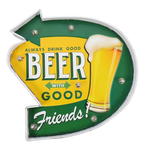 VALICLUD Lichttafel Dekor Bier Bar Stil Wandbeleuchtung Vintage Design Aus Hochwertigem Material Gefertigt Installieren Schafft Angenehme Atmosphäre von VALICLUD