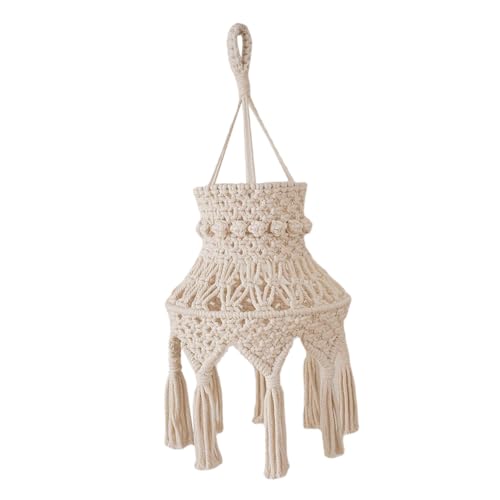 VALICLUD Boho Lampenschirm Deckenlampe Makramee Strick Hängelampe Soft Dekoration für Wohnzimmer Schlafzimmer Esszimmer Büro Hotel von VALICLUD