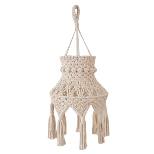 VALICLUD Boho Macrame Lampenschirm Deckenleuchte Vintage Stil Handgefertigt Texturierte Hängelampe Dekoration Wohnzimmer Schlafzimmerbeleuchtung VALICLUD Boho Macrame Lampenschirm Deckenleuchte Vintage Stil Handgefertigt Texturierte Hängelampe Dekoration Wohnzimmer Schlafzimmerbeleuchtung von VALICLUD