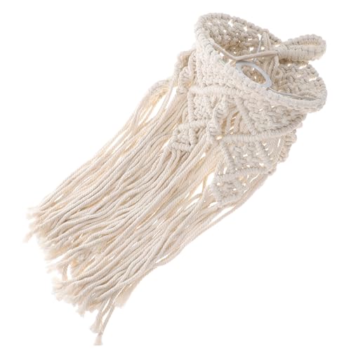 VALICLUD Boho Makramee Lampenschirm Handgefertigt Baumwolle Seil Dekorativ Sanft Licht Streuend für Deckenleuchte Wohnzimmer Schlafzimmer Babyzimmer Schlafzimmer von VALICLUD
