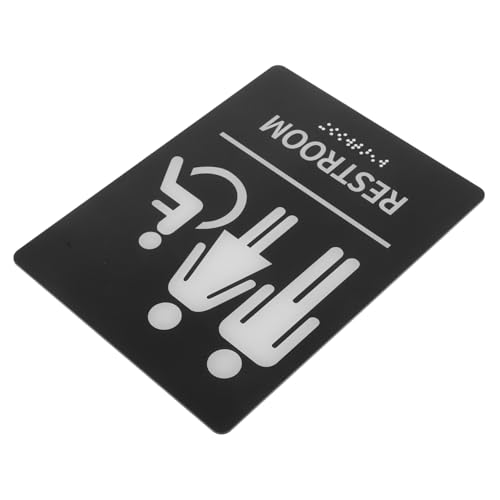 VALICLUD Braille Wc Schild Selbstklebend Acryl Restroom Sign mit Taktilem Blindenschrift design Hochkontrastierend für Büro und Badezimmer Geeignet zur Schnellen Toilettenkennung von VALICLUD