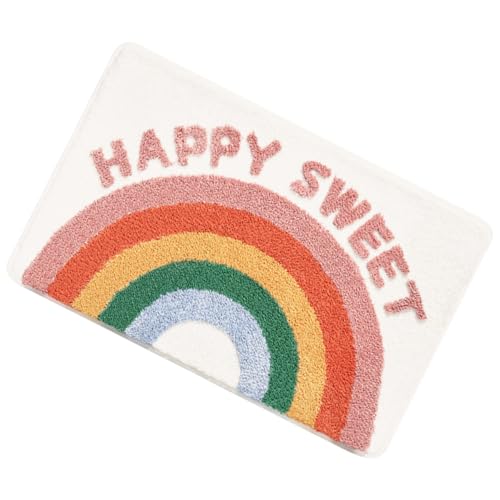 VALICLUD Regenbogen-Teppich Für Badezimmer Weiche Badematte Wasserabsorbierende Matte rutschfeste Bodenmatte Praktische Reinigung Kompaktes Design Für Heimgebrauch von VALICLUD