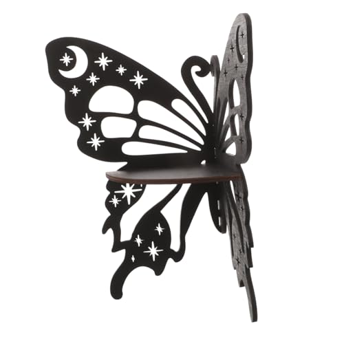 VALICLUD Butterfly Eckregal aus Holz Rustikales Wandregal Schwebendes Aufbewahrungsregal für Kleine Räume Dekoratives Wandregal für Wohnzimmer Schlafzimmer und Küche von VALICLUD
