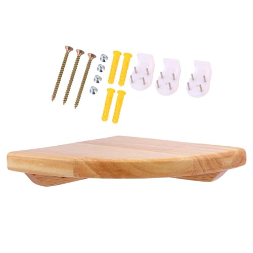 VALICLUD Eck Wandregal aus Robustem Holz Multifunktionales Platzsparendes Schwebendes Regal für Bad Wohnzimmer Dekoratives Aufbewahrungsboard zur Organisation von Haushaltsutensilien VALICLUD Eck Wandregal aus Robustem Holz Multifunktionales Platzsparendes Schwebendes Regal für Bad Wohnzimmer Dekoratives Aufbewahrungsboard zur Organisation von Haushaltsutensilien von VALICLUD