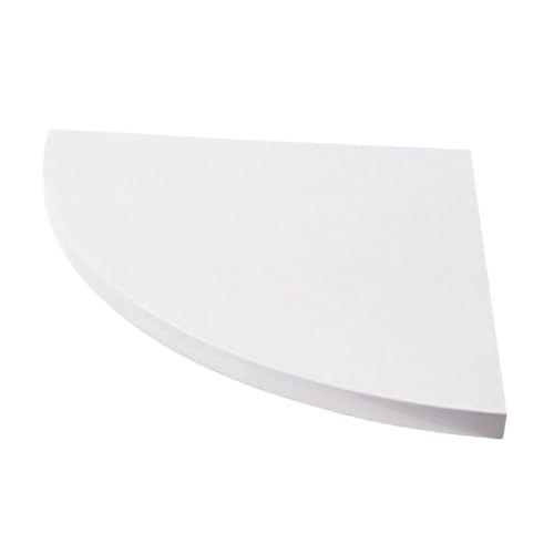 VALICLUD Eckregal Weiß Dreieckiges Wandregal mit Fächerförmigem Design Stabile Eckablage mit Abgerundeten Kanten Langlebiges Aufbewahrungsbrett für Home Office und Badezimmer von VALICLUD