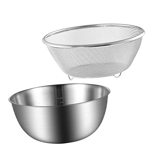 VALICLUD Edelstahl Abtropfkorb Teiliges mit Doppeltem Sieb und Wasserauffangschale Küchen Gemüse und Obst Drainer für Schnelles Abtropfen und Einfache Reinigung VALICLUD Edelstahl Abtropfkorb Teiliges mit Doppeltem Sieb und Wasserauffangschale Küchen Gemüse und Obst Drainer für Schnelles Abtropfen und Einfache Reinigung von VALICLUD
