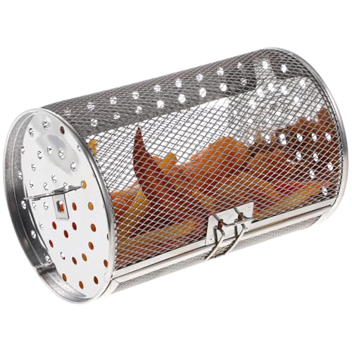 VALICLUD Edelstahl Drehspieß Korb für Heißluftfritteuse und Ofen Rostfrei Hitzebeständig mit Beweglicher Tür und Quadratischem Vielseitig für Gemüse Fleisch und Trockenfrüchte Einfache von VALICLUD