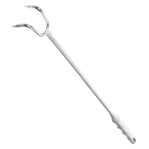 VALICLUD Edelstahl Fleischhaken Langer Griff Rutschfester Verbrennungs Bbq Küchenhelfer für Fleischwenden und Grillen Vielseitiger Fleischwender für Haushalt und Metzgerei von VALICLUD