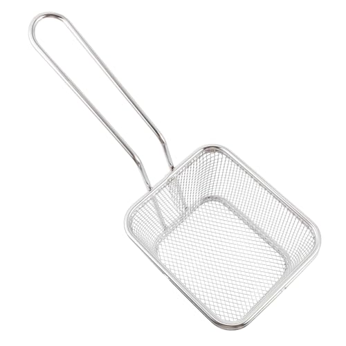 VALICLUD Edelstahl Frittierkorb mit Ergonomischem Griff Praktischer Mini Pommes Frites Korb Hitzebeständig und Vielseitig für Pommes Chicken und Snacks Geeignet für Fritteusen und von VALICLUD