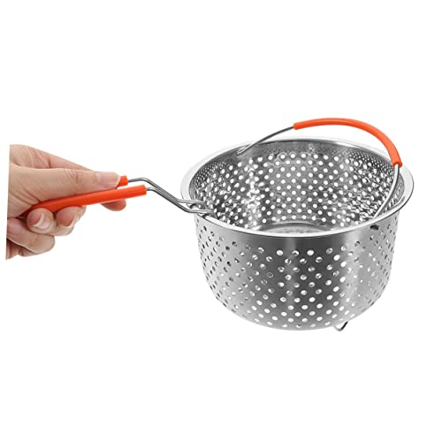 VALICLUD Edelstahl Frittierkorb und Dampfkorb mit Robusten Griffen Hitzebeständig und Langlebig für Fritteuse und Schnellkochtopf Vielseitig für Gemüse Fleisch Pommes und Mehr von VALICLUD