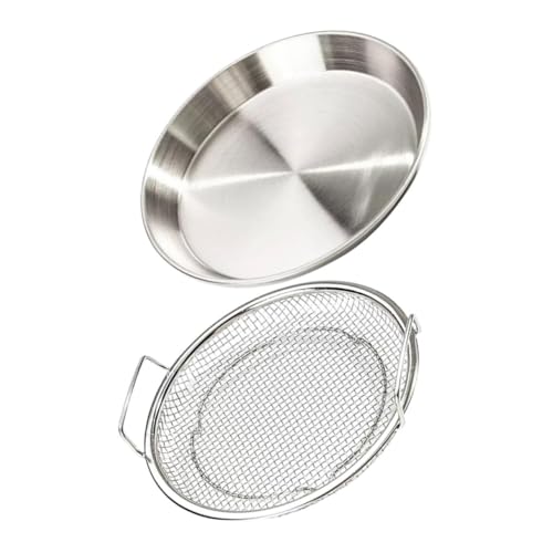 VALICLUD Edelstahl Frittieröl Abtropfblech mit Doppelgriffen und Feinem Sieb Ölfilter Tablett für Frittierte Snacks und Küchenbedarf Langlebiges Serviertablett für Bratöl und Speisefett von VALICLUD