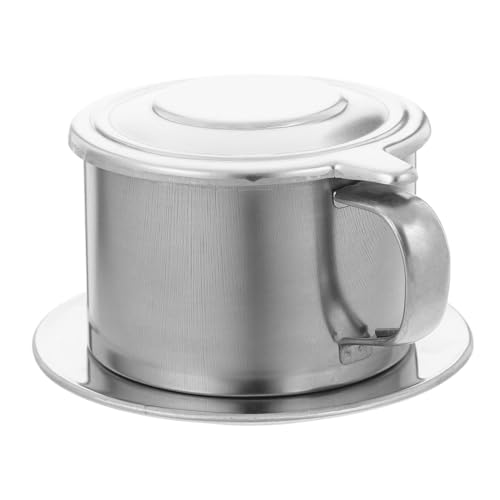 VALICLUD Edelstahl Kaffee Filterhalter Traditionell Robust Vielseitig Einsetzbar für Haus Büro Kaffeetropfer mit Griff und Deckel im Authentischen Vietnamesischen Design von VALICLUD