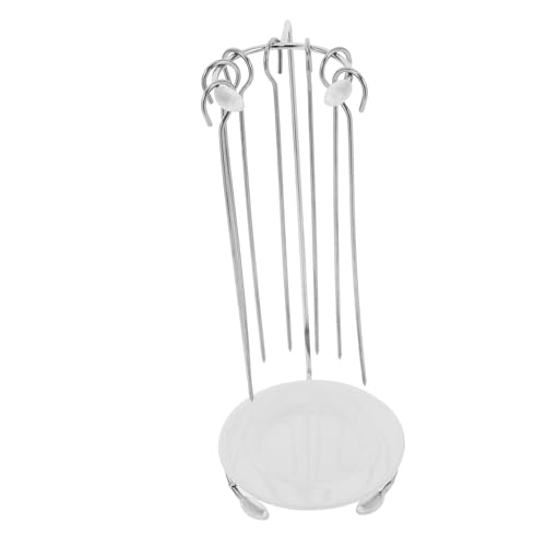 VALICLUD Edelstahl Kebab Spießhalter Grillrost mit Sicherem Design für Gleichmäßiges Garen Leicht zu Reinigen Vielseitig Einsetzbar für BBQ und Backofen für Perfektes Grillen von VALICLUD
