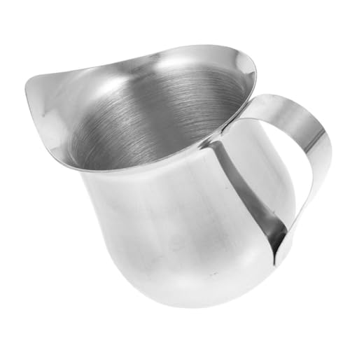 VALICLUD Edelstahl Milchkännchen Milchaufschäumer mit Präzisem Ausguss Kompakt Leicht Robust für Cappuccino Espresso Latte Art Geeignet von VALICLUD