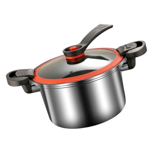 VALICLUD Edelstahl Niederdruck mikro druckkochtopf Antihaft suppen Eintopfkocher mit Ergonomischen Doppelgriffen Nährstoffschonendes Garen Hitzebeständig Leicht zu Reinigen von VALICLUD