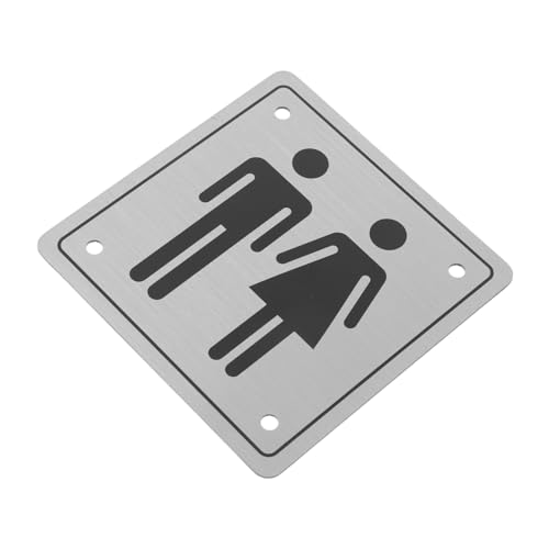 VALICLUD Edelstahl Toilettenschild Geschlechterneutrales Unisex Wc Türschild Brushed Metal Robust Schnelles Montieren Geeignet für Büro Restaurant Öffentliches Gebäude von VALICLUD