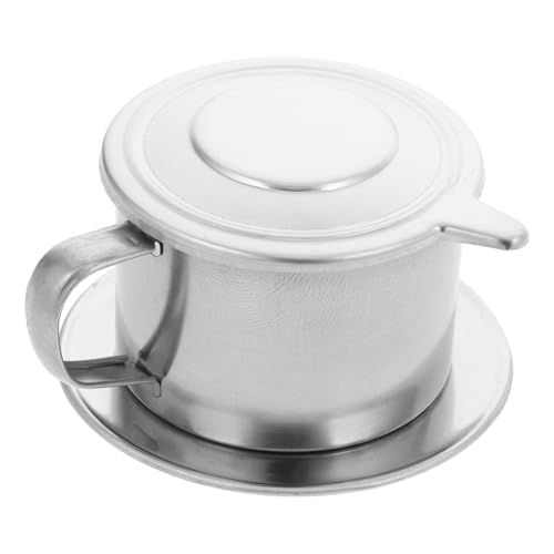 VALICLUD Edelstahl Vietnamesische Kaffeekanne mit Präzisem Tropffilter Wiederverwendbar Portabel für Zuhause und Büro Silberfarbener Kaffeebereiter für Vielseitigen Kaffeegenuss von VALICLUD