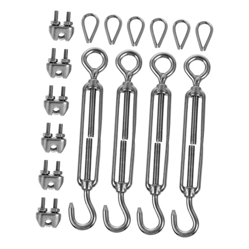 VALICLUD Edelstahl drahtseil spanner Wetterfest Rostfrei Robust für Outdoor Kabelaufhängung und Spannseil Sonnensegel Geeignet Praktische Haken für Garten Terrasse von VALICLUD