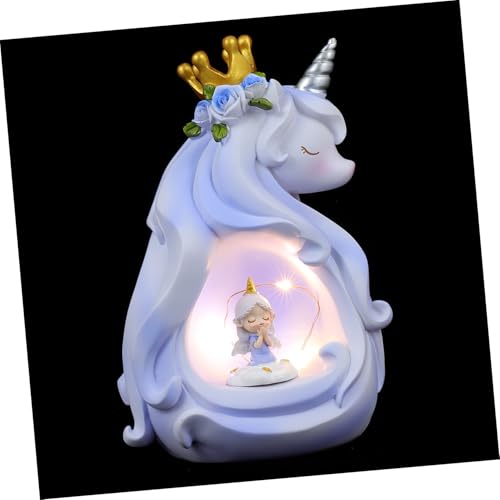 VALICLUD Einhorn Tischlampe aus Hochwertigem Resin Dekoratives Nachtlicht für Kinderzimmer Warmes Stimmungslicht Kreatives Einhorn design für Mädchen und Schlafzimmerdekoration VALICLUD Einhorn Tischlampe aus Hochwertigem Resin Dekoratives Nachtlicht für Kinderzimmer Warmes Stimmungslicht Kreatives Einhorn design für Mädchen und Schlafzimmerdekoration von VALICLUD