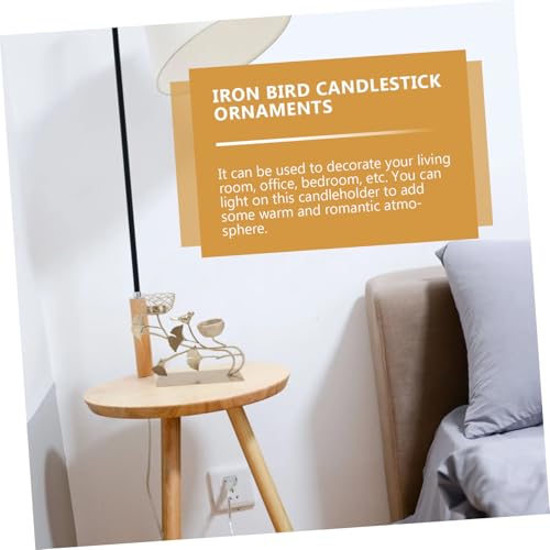 VALICLUD Eiserner Kerzenhalter mit Vogelmotiv Kreative Tischdekoration Goldfarbener Kerzenständer für Wohnzimmer Romantische Atmosphäre Minimalistisches Nordisches Design von VALICLUD