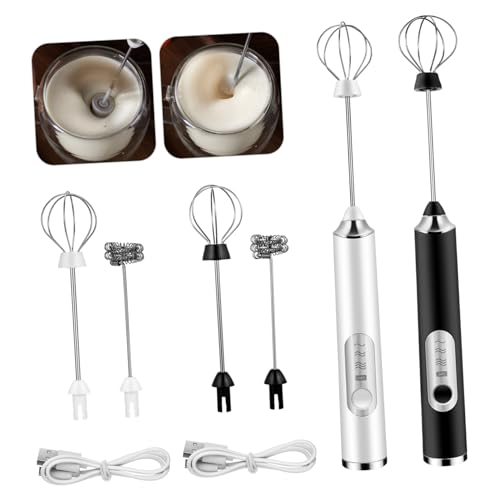 VALICLUD Elektrischer Milchaufschäumer Handheld Geschwindigkeits Mixer Wiederaufladbarer Schneebesen für Kaffee Matcha Getränke Leicht und Kompakt mit USB Ladefunktion Wiederverwendbar von VALICLUD