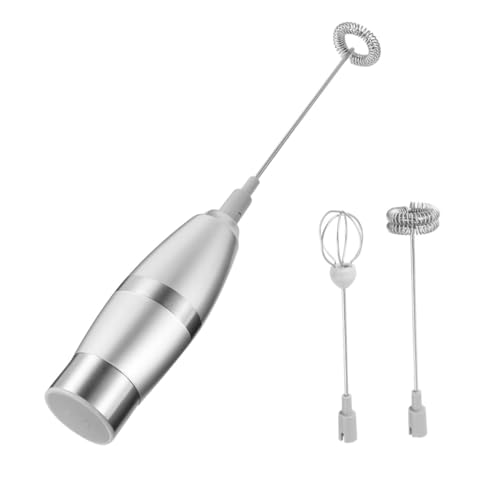 VALICLUD Elektrischer Milchaufschäumer aus Edelstahl mit austauschbarem Schneebesen Kabelloser Handmixer für Kaffee Milch und Proteinshakes Batteriebetrieben Leicht und Ergonomisch für von VALICLUD
