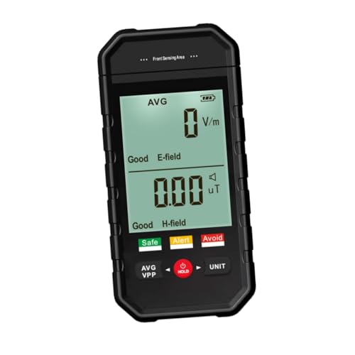 VALICLUD Elektromagnetischer Strahlungsdetektor mit Großem LCD Display Akustische und Optische Warnung Präziser Emf und Magnetfeldmesser für Innen und Außenbereiche Tragbar ohne Batterie von VALICLUD
